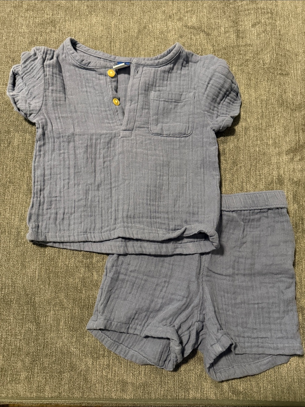 Kids' Soft Blue Cotton Gauze Set